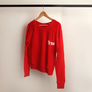 red and white cropped sweatshirt