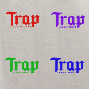 Short Sleeve Grey And Slime Trap Scriptures Tee With Other Grey Color Options