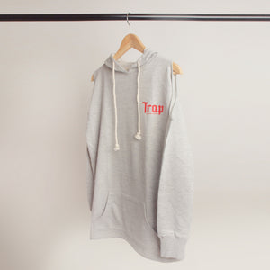 Grey and Red Cold Shoulder Hoodie With Color Options