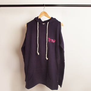 Navy Cold Shoulder Hoodie With Color Options