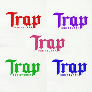 Long Sleeve White And Lime Trap Scriptures Tee With Different Color Options