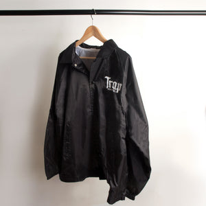 Black TRAP SCRIPTURES Baseball Jacket