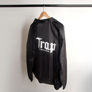 Black TRAP SCRIPTURES Baseball Jacket