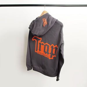 Grey And Orange Trap Scriptures Hoodie