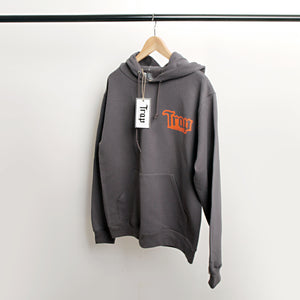 Grey And Orange Trap Scriptures Hoodie