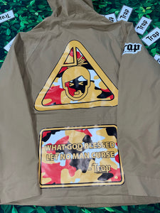 Trapscriptures Khaki rain jacket