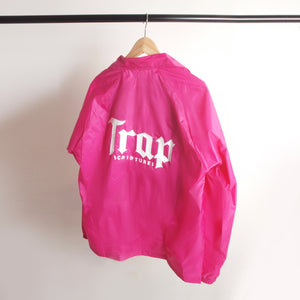 Pink TRAP SCRIPTURES Baseball Jacket